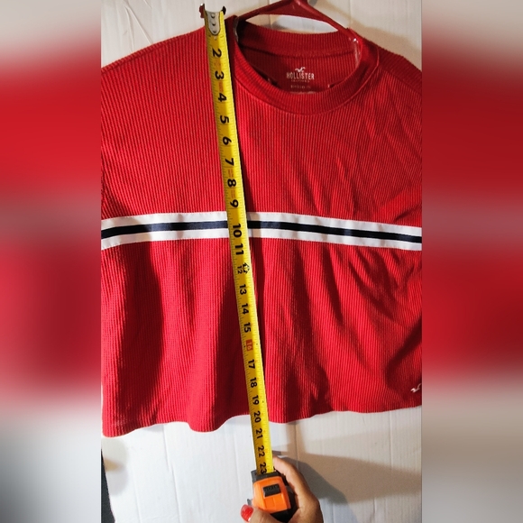 Hollister Red and Black Striped boyfriend Crop Top. Please See Pictures For Deta - Picture 6 of 14